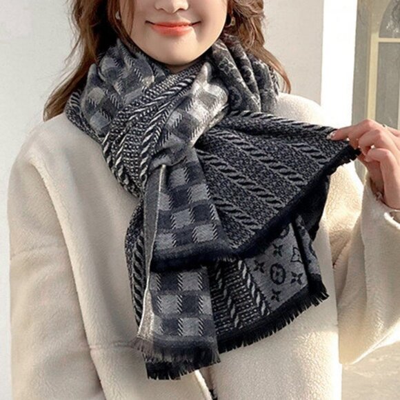 Black Printed Scarf - Picture 1 of 5
